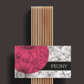 フロリモダンスはっきりした白黒ピンクフローラ美しい 名刺