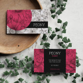 フロリモダンスはっきりした白黒ピンクフローラ美しい 名刺