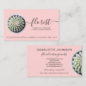 フロリモダンストの台本熱帯サボテン写真ピンク 名刺 (正面/裏面)