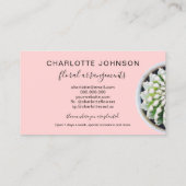 フロリモダンストの台本熱帯サボテン写真ピンク 名刺 (裏面)