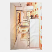 フロリモダンディアンキッ描写チンの視点 キッチンタオル (縦)