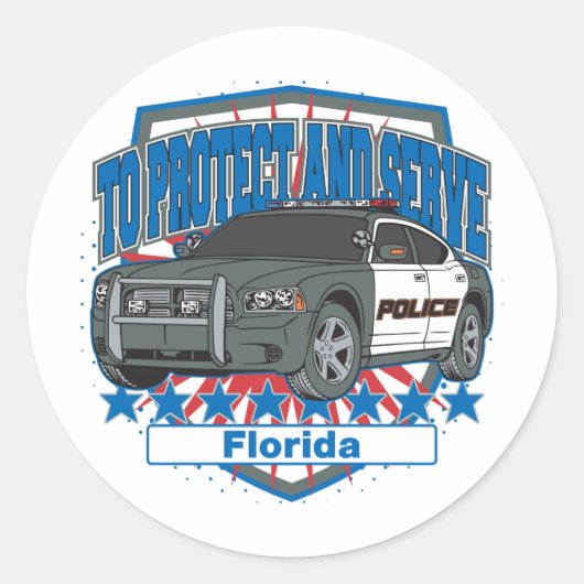 フロリ保護ダ州警察の車 ラウンドシール (正面)