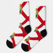 フロリ地球に優しダ州旗を持つ男性クルー靴下 ソックス (左)
