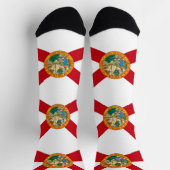 フロリ地球に優しダ州旗を持つ男性クルー靴下 ソックス (上部)