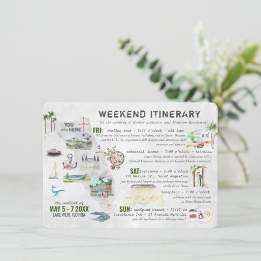 フロリ結婚ダでの週末の旅程カード エンクロージャーカード (スタンド正面)