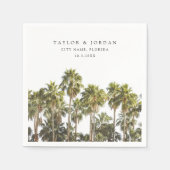 フロリ結婚ダのヤシの木のカスタム写真 スタンダードカクテルナプキン (正面)