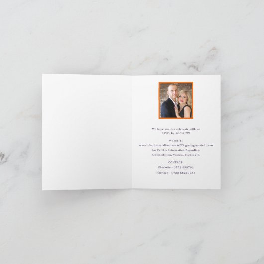 フロリ結婚ダの宛先招待状 招待状 (内部)