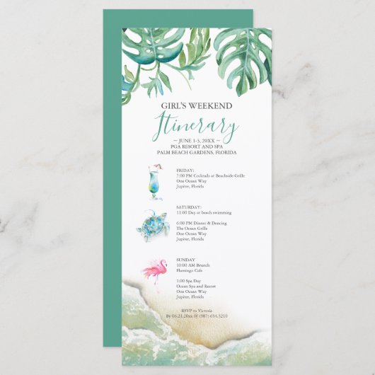 フロリ結婚ダの週末の旅程 (正面/裏面)