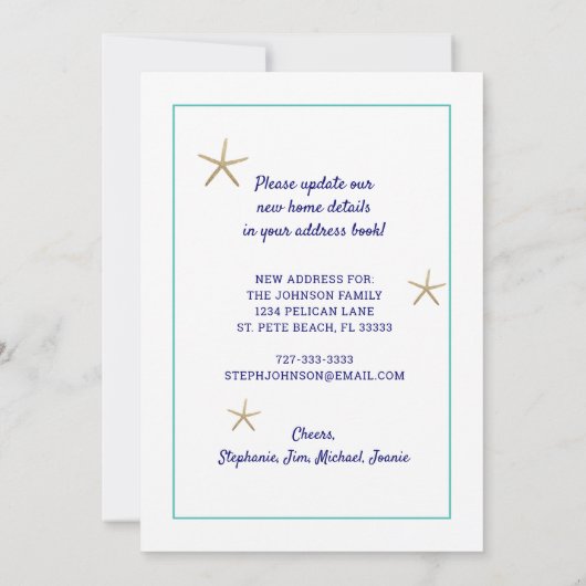 フロリ航海のダニューホームムービングに移動 案内状 (裏面)