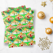 フロリ遊ダクリスマスオーギーでサンタのゴルフ ラッピングペーパーシート