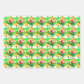 フロリ遊ダクリスマスオーギーでサンタのゴルフ ラッピングペーパーシート (正面)