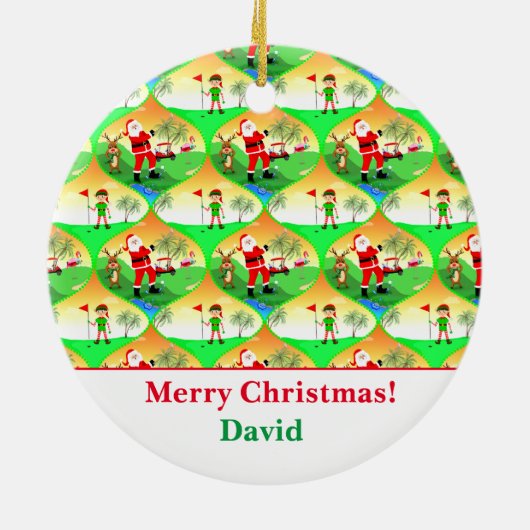 フロリ遊ダゴルフ名でのサンタの水の危険 セラミックオーナメント (裏面)