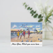 フロリ食べ物を与えダ州クリアウォータービーチのカモメ ポストカード (スタンド正面)