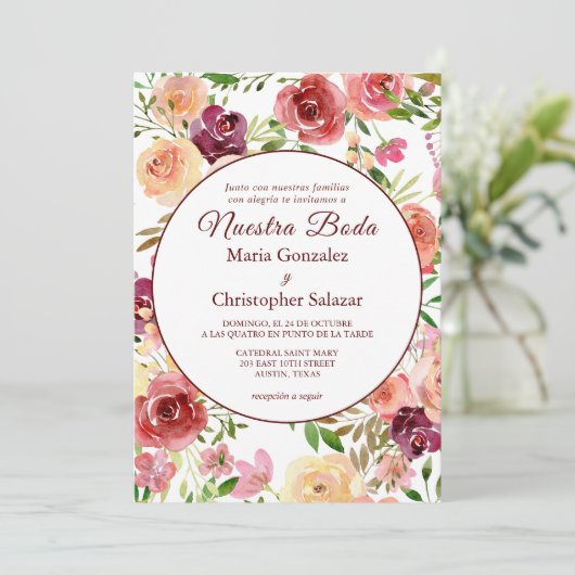 フロレスロジャヌエストラボダエレガントススペインのズ 招待状 (スタンド正面)