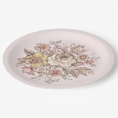 フロレゾン - ピンクの紙皿 ペーパープレート (アングル)