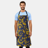 フロレンイタリアンチンが花開く エプロン (着用した状態)