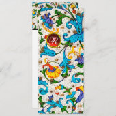 フロレンティア ルネサンス ブルー 花の渦巻き シーズンカード (正面/裏面)