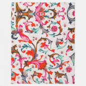 フロレンティア ルネサンス 赤 花の渦巻き, 花 フリースブランケット (正面)