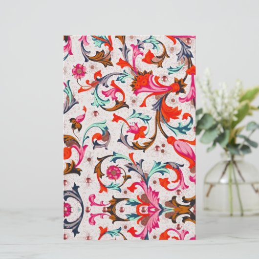 フロレンティア ルネサンス 赤 花の渦巻き, 花 便箋 (スタンド正面)