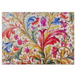 フロレンファンシーチンデザイン水の色葉の カッティングボード