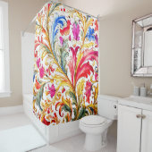 フロレンファンシーチンデザイン水の色葉の シャワーカーテン (インサイチュ)