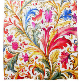 フロレンファンシーチンデザイン水の色葉の シャワーカーテン