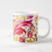 フロレンファンシーチンデザイン水の色葉の ジャンボコーヒーマグカップ (右)