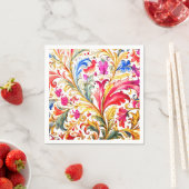 フロレンファンシーチンデザイン水の色葉の スタンダードカクテルナプキン (インサイチュ)