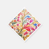 フロレンファンシーチンデザイン水の色葉の スタンダードカクテルナプキン (角)