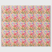 フロレンファンシーチンデザイン水の色葉の ラッピングペーパー (フラット)