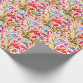 フロレンファンシーチンデザイン水の色葉の ラッピングペーパー (角)