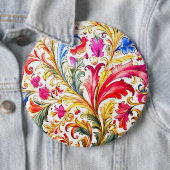 フロレンファンシーチンデザイン水の色葉の 缶バッジ (インサイチュ)