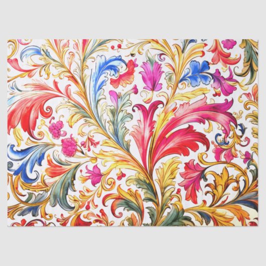 フロレンファンシーチンデザイン水の色葉の 薄葉紙 (正面)