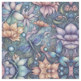 フロワーダマスクブルー金ゴールドデザイン ファブリック