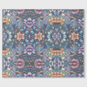 フロワーダマスクブルー金ゴールド ラッピングペーパー (フラット)