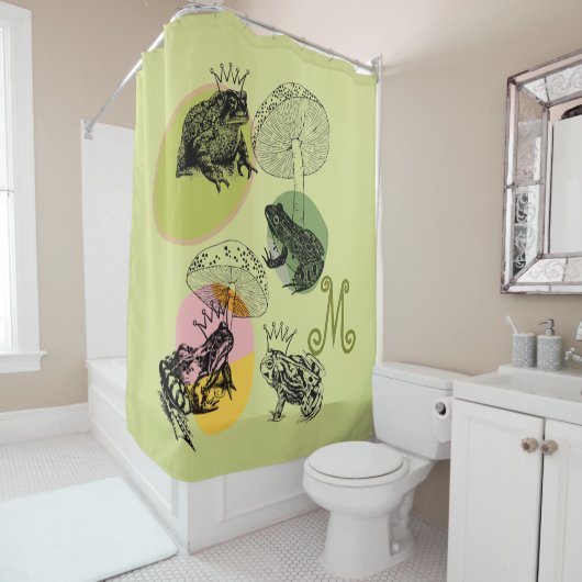 フロンコアとマッシュルーム愛好家の美学モノグラム シャワーカーテン (インサイチュ)
