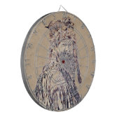 フロンティアの人のペンとインクのポートレート ダーツボード (正面左)