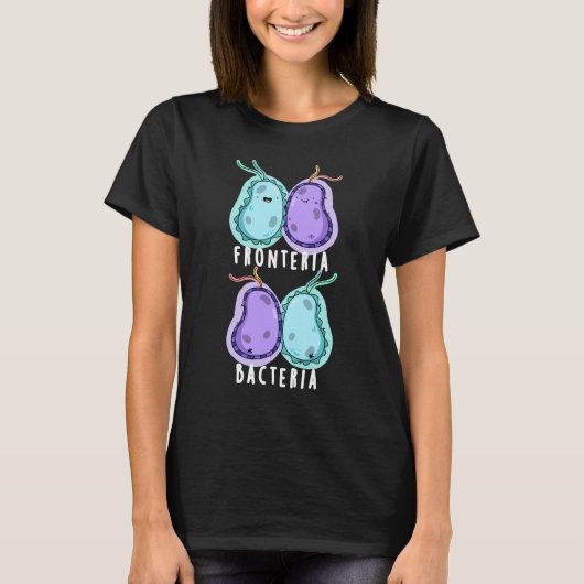 フロンテリアおもしろい細菌生物学Pun Dark BG Tシャツ (正面)