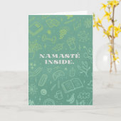 フロントおもしろいライン作業者サンキューカード カード (黄色い花)