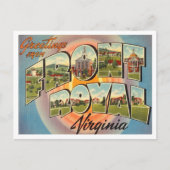 フロントからの挨拶,バ王室のージニア旅行 ポストカード (正面)