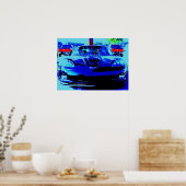 フロントからブラックコルベットZ06...写真の変更 ポスター (キッチン)