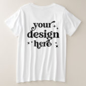 フロントとバックのデザインカスタムロゴパーソナライズされた プラスサイズTシャツ (デザイン裏面)