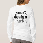 フロントとバックのデザインカスタムロゴ長袖 Tシャツ (裏面)