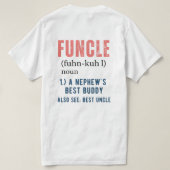 フロントとバックのFUNLEおもしろい叔父の定義 Tシャツ (デザイン裏面)