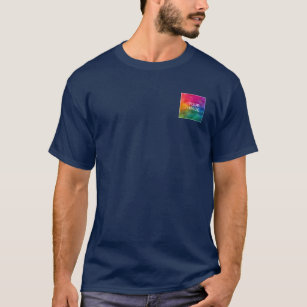 フロントとバックデザインネイビーブルー追加イメージロゴ Tシャツ