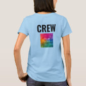 フロントとバックプリントの女性クルーのスタッフがあなたのロゴを追加 Tシャツ (裏面)