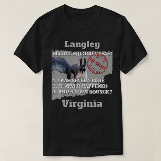 フロントのLangley, Virginia Secret Squirrelデザイン Tシャツ (デザイン正面)