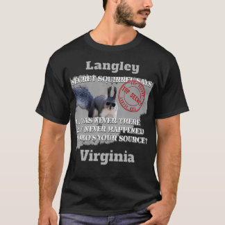 フロントのLangley, Virginia Secret Squirrelデザイン Tシャツ