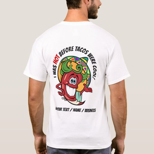フロントを参照 – HOT PEPPER TACOユーモア Tシャツ (裏面)