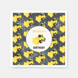 フロントエンドローダ建築トラック誕生日 スタンダードカクテルナプキン